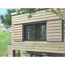 Volet coulissant en lames de bois et cadre aluminium | Medley Bois