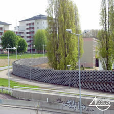 Bloc béton pour mur antibruit double face