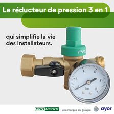 Bloc réducteur de pression à piston avec manomètre | PRONORM