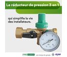 Bloc réducteur de pression à piston avec manomètre | PRONORM