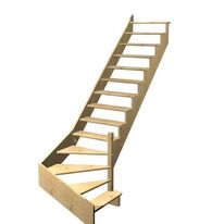 Escalier Ouessant quart tournant bas avec marche débordante sans rampe | LAPEYRE SERVICES