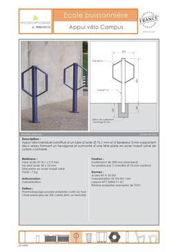 Appui-vélo | Campus en acier galvanisé thermolaqué