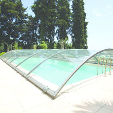 Abri de piscine transparent et ouvrant | Cristal Grey