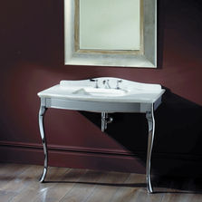 Lavabo sur console argentée de style classique | Console Jacqueline
