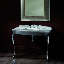 Lavabo sur console argentée de style classique | Console Jacqueline