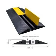 PASSAGE DE CABLES NOIR 2 GORGES DE 45mm 520mmx1000mm CAPOT JAUNE | WATTELEZ 