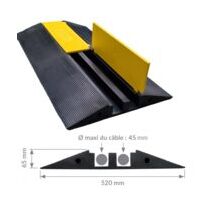 PASSAGE DE CABLES NOIR 2 GORGES DE 45mm 520mmx1000mm CAPOT JAUNE | WATTELEZ 