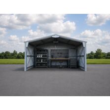 Abri bi-pente en kit 6x5x3,35m bardage 1 pignon + 2 longs pans