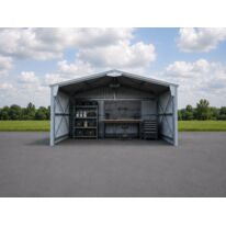 Abri bi-pente en kit 6x5x3,35m bardage 1 pignon + 2 longs pans