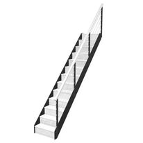 Escalier Esteban droit rampe Epure tubes | LAPEYRE SERVICES