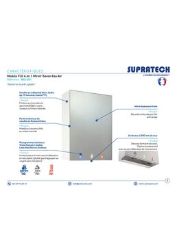 Meuble haut miroir multifonction FLO 4 en 1 | RES-351