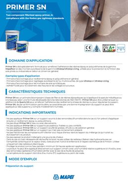 Primaire époxy bicomposant | PRIMER SN sans solvant pour préparation des supports