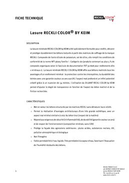 Lasure minérale pour architecture en bétons texturés | RECKLI COLOR by KEIM 