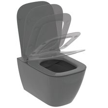 Pack cuvette suspendue i.life B en céramique gris brillant sans bride RimLS+