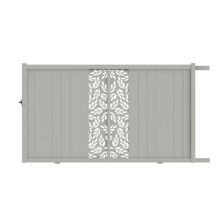 Portail coulissant aluminium 178 cm décor orge blanc | Victorin