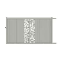 Portail coulissant aluminium 178 cm décor orge blanc | Victorin