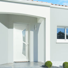 Porte d'entrée contemporaine en PVC | Milky 1