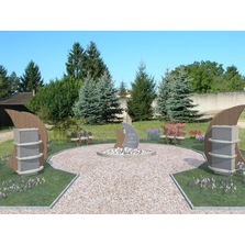 Columbarium à six cases en bois, plexiglas et pierre de Comblanchien | Zéphyr