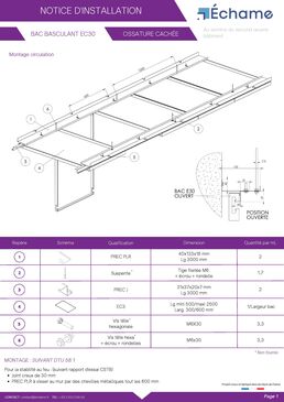 Bac métallique EC30 - Ouvrant et basculant 2 côtés