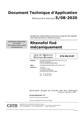 Membrane d'étanchéité monocouche en PVC-P pour la fixation mécanique (CV) | Rhenofol CV