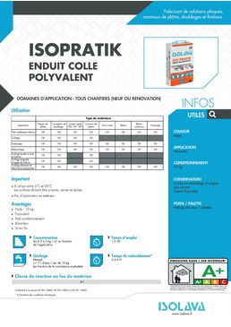 Enduit-Colle polyvalent ISOPRATIK 10kg