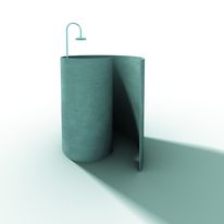 Pare douche cylindrique en béton | Pare douche