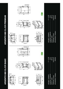 Foyer bois avec un coin (gauche ou droit) / vitre escamotable | Argento 860 CL-CR MDesign 