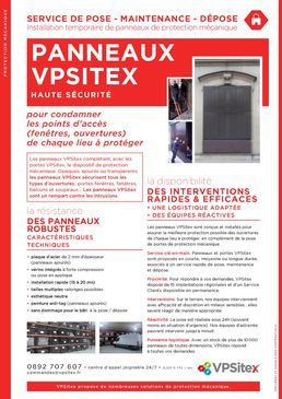 Panneau temporaire en acier pour protection mécanique | Panneau VPSitex