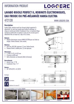 Lavabo rigole en acier inoxydable - Perfect II électronique Hansa Electra  