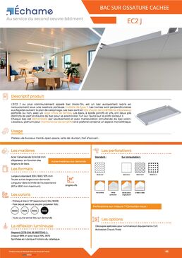 Bacs autoportants à bords droits sur ossature cachée | EC2 J