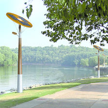 Lampadaire à leds et panneaux solaires | Balnéa