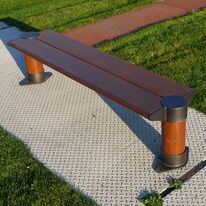 Banquette urbaine | Banquette Bios en bois et acier pour aménagements extérieurs