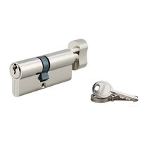 Cylindre à bouton 40 x 30 mm nickelé 3 clés