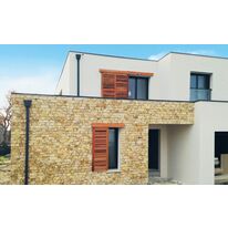 Volet coulissant à lames bois sur cadre aluminium | Calliope coulissant