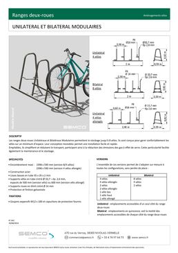 Range deux-roues | Range vélos unilatéral et bilatéral modulaire en acier galvanisé