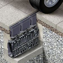 Caniveaux à fente en PP à cadre et gorge en fonte, charge jusqu'à 900 kN | RECYFIX HICAP G