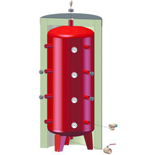 Réservoir tampon sur pieds avec vidange totale pour chauffage | Combi-pack 3