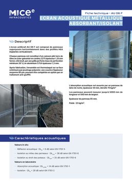 Écran acoustique métallique absorbant/isolant | AU 06 F
