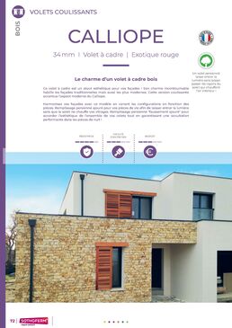 Volet coulissant bois solaire avec motorisation solaire | CALLIOPE 