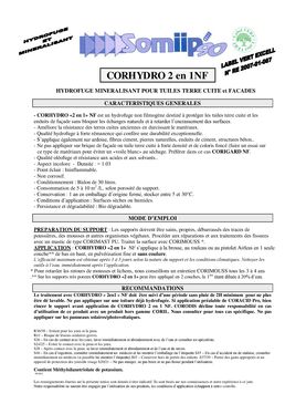 Hydrofuge minéralisant | CORHYDRO 2 en 1 NF