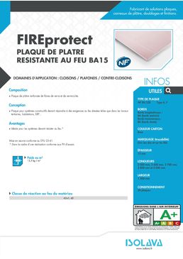 Plaques de plâtre résistantes au feu | FIREprotect BA13-BA15