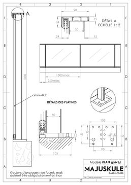 Garde-corps vitré filant | KLAIR 