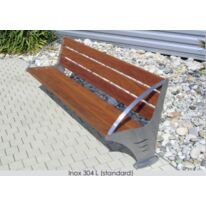 Banc urbain | Banc Goélette en acier inoxydable et bois
