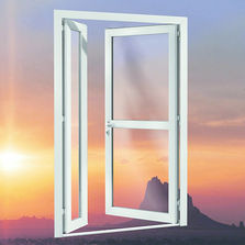 Porte d'entrée en aluminium sur paumelles à clamer | Univers