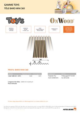 Bardages et panneaux métalliques - Toys 