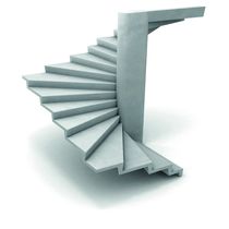 Escalier en béton à fût ovoïde | Escalier Hélicoïdal à fût ovoïde 30 x 71