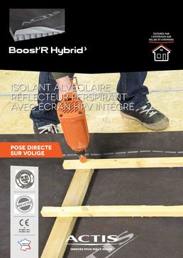 Isolant alvéolaire pour la toiture à volige ou chevrons avec fonction écran de sous-toiture | BOOST'R HYBRID'
