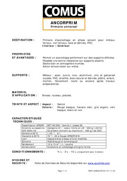 Primaire d'accrochage universel pour métaux ferreux, aluminium, cuivre et acier | ANCORPRIM