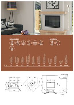 Poêle à bois monobloc – Technologie Wood | C 14 WOOD 55 