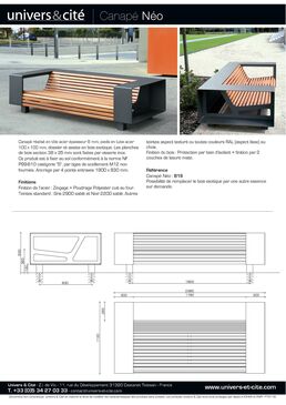 Canapé d'extérieur en bois et acier thermolaqué | Néo